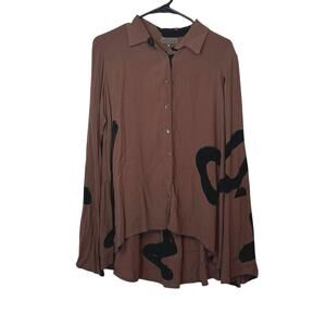 Bel Kazan Anthropologie Women’s High-Low Artsy Bohemian Top Size S Oversized